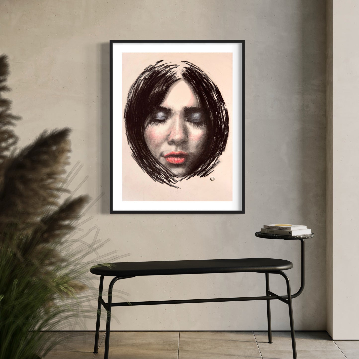 Charcoal study: Young Woman (Print)