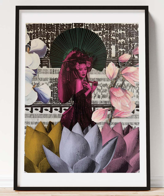 Parasol, Lotus and Blossom (Print)