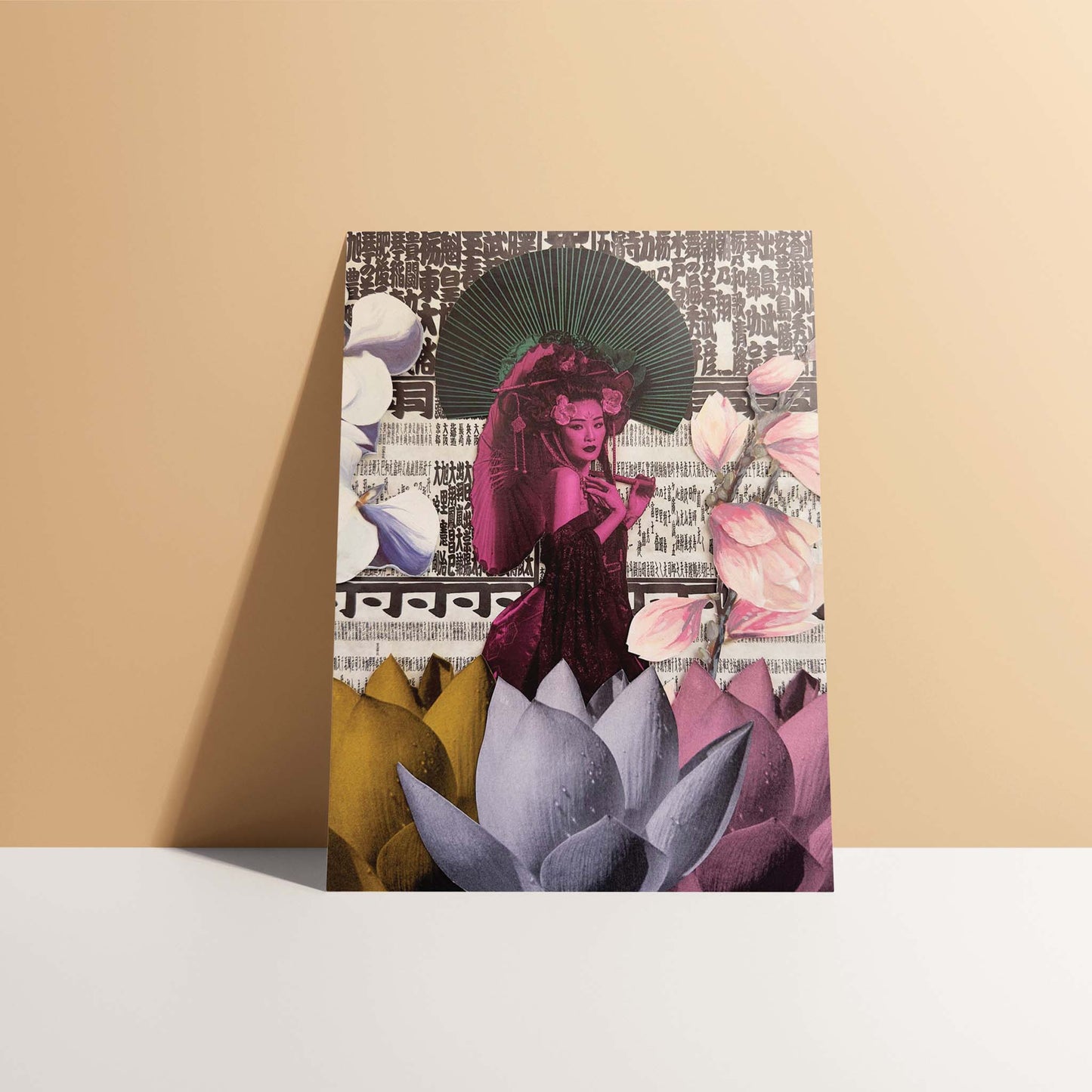 Parasol, Lotus and Blossom Card